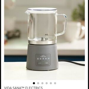 Princess House Electric Milk Frother and Heater in Gray and Clear